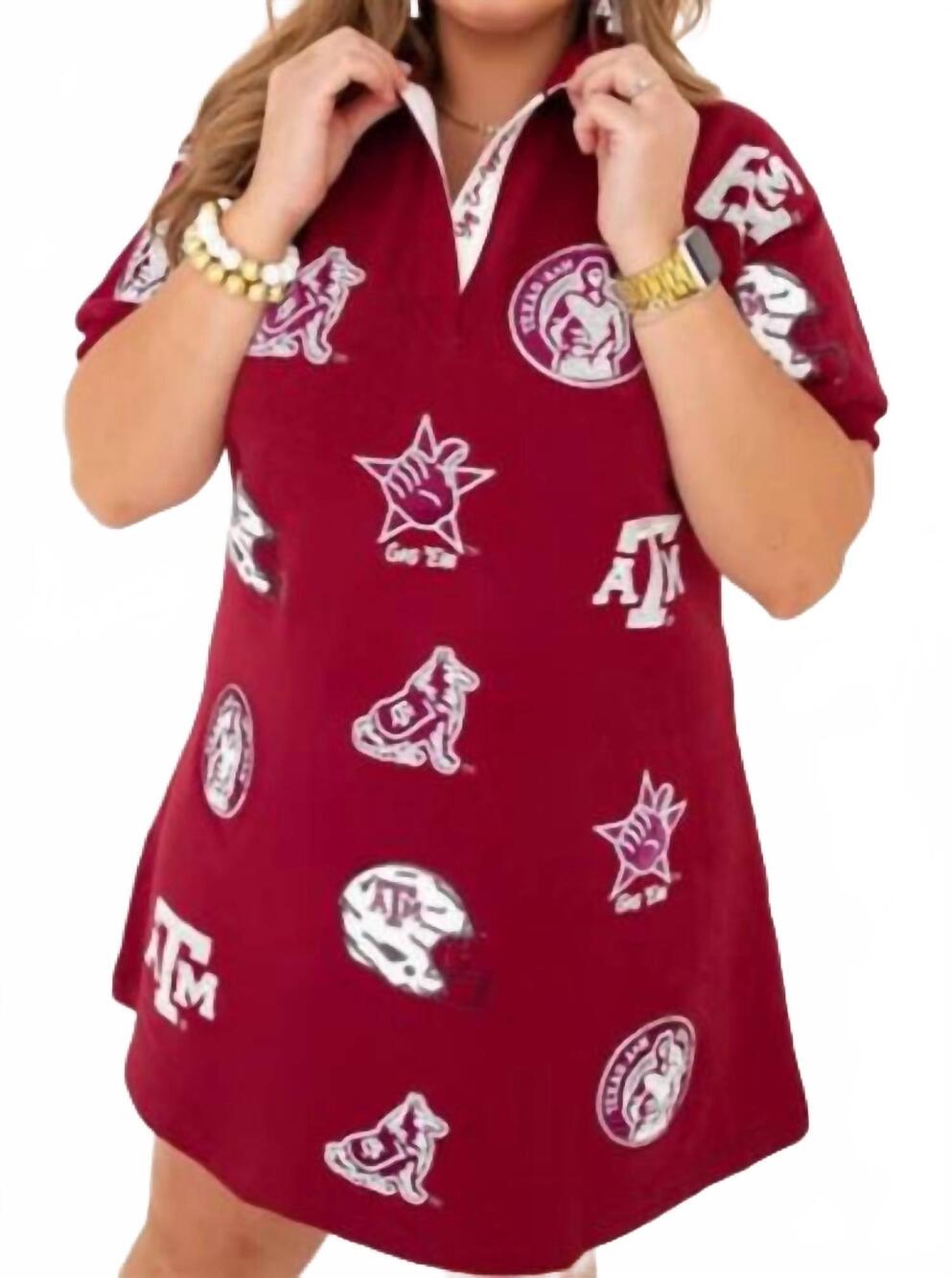 NEW BRIANNA CANNON texas a&m bling dress in maroon